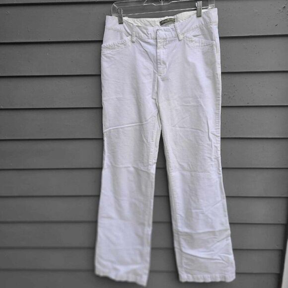 Eddie Bauer White Brushed Cotton Pants size 8 - Picture 1 of 13